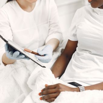 image of a skin care consultation.