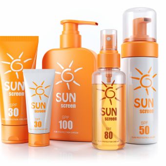 Image of different kinds of sunscreen.