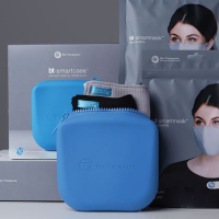 Blue case to hold protective masks