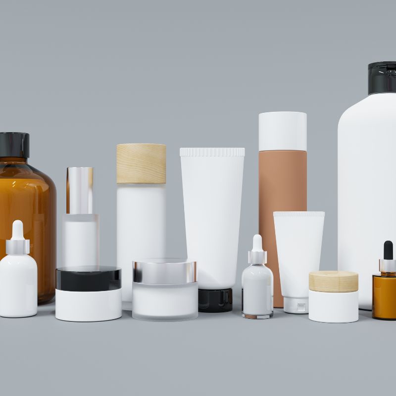 skin care bottles