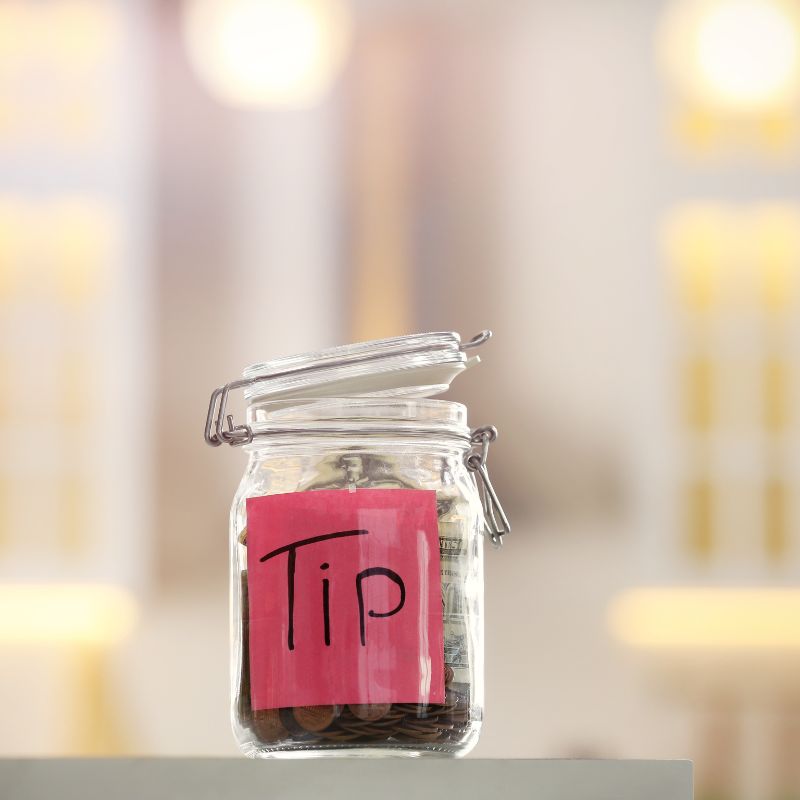 Image of a tip jar.