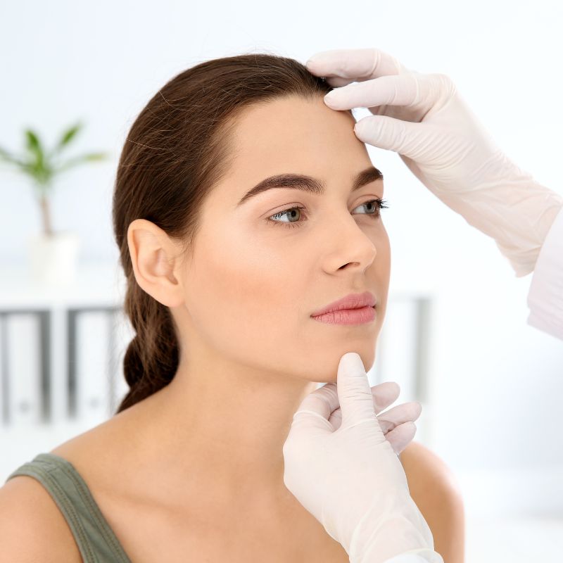 Image of a person getting a skin care treatment to their face.