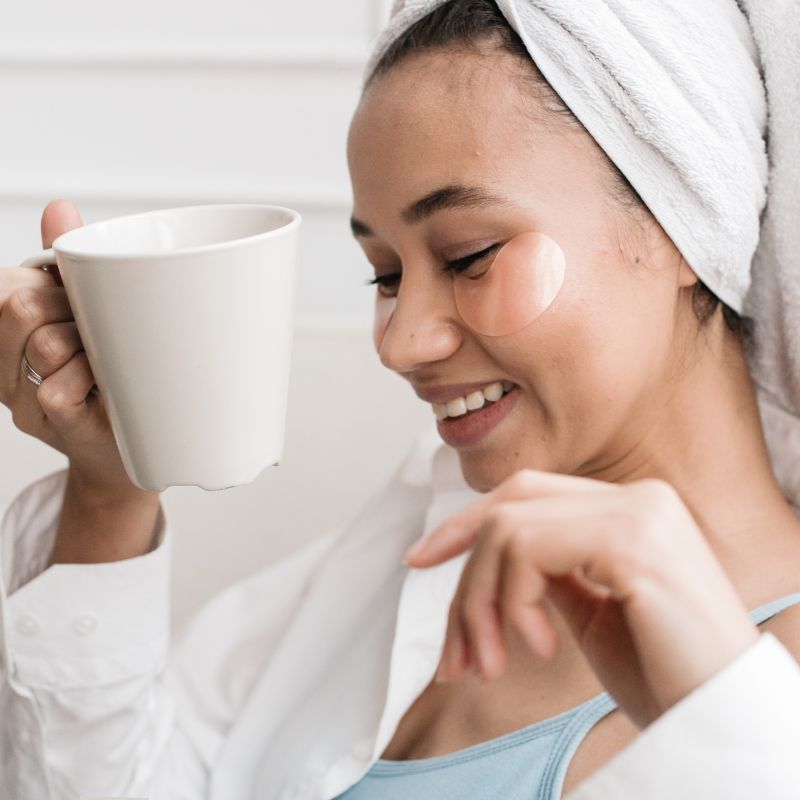 Image of a person drinking coffee.