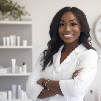 Happy skincare expert